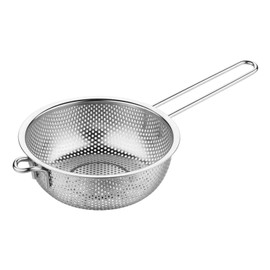 Stainless Steel Colander Fine Mesh Colander with Long Handle Micro-Perforated Colander Metal Strainer Kitchen Food Strainer for Fried Food Vegetable Fruit