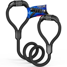 E Scooter Lock, Double Combination Lock with 4-Digit Code, Lock for E Scooter, 105 cm/12 mm Cable Lock, Waterproof, Anti-Theft E Scooter Lock, High Security Bicycle Lock