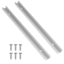 Skelang 2 Pcs T-Track Slot, 30 Cm T-Track Rails, Aluminum T-Channel with Screws, Predrilled Mounting Holes for Woodworking Jigs and Fixtures, DIY Router Table, Drill Press Table, Workbench