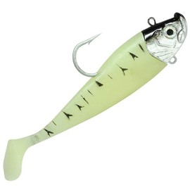 Dieter Eisele Rubber Fish with Jig Hook - Hörminator Shad Loom Tiger, 250 g - 18.0 cm, Size 8/0, Pack of 1