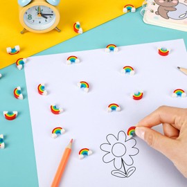 JUNEBRUSHS 150Pcs Rainbow Mini Erasers, St. Patrick's Mini Erasers Cute Pencil Erasers for Kids Bulk School Classroom Prizes Gifts Homework Rewards Party Favors