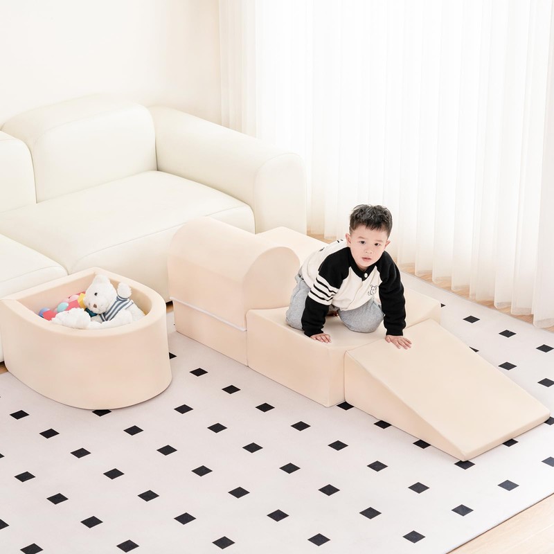 Tiita Foam Climbing Blocks with Small Ball Pit Playground for