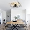 HMVPL Large Semi Flush Mount Ceiling Light Fixture, Black Modern
