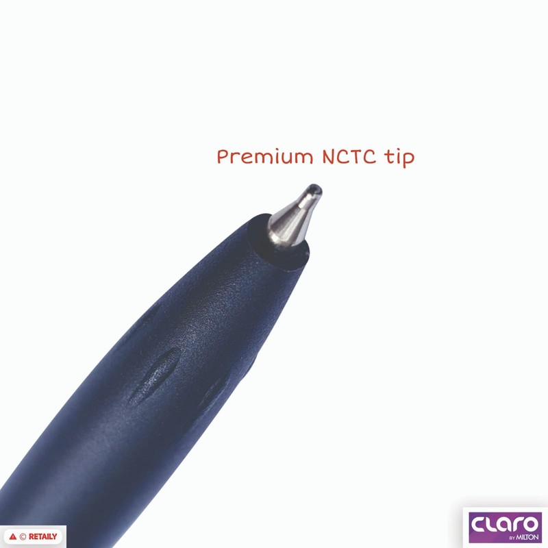 CLARO Black Jet RT Retractable Ballpoint Pens, BLACK, Fine Point