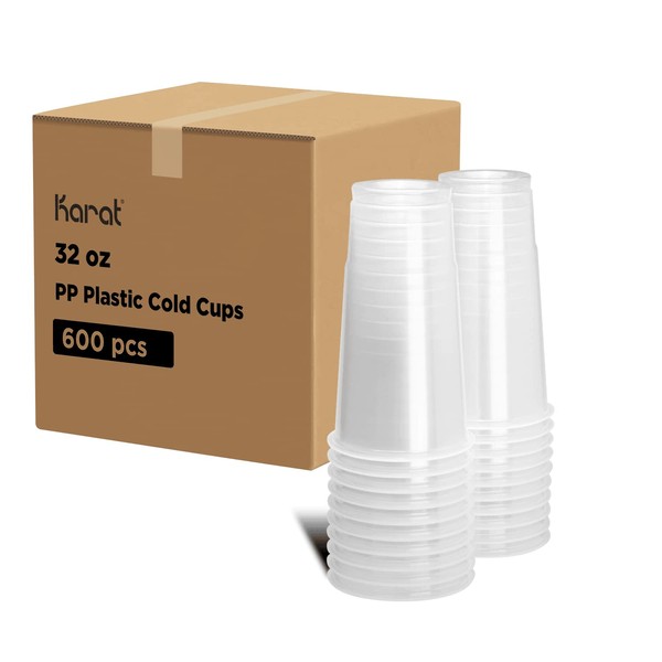 Karat C-KPP32 32oz PP Cold Plastic Cups (104.5mm) - (Case of 600)