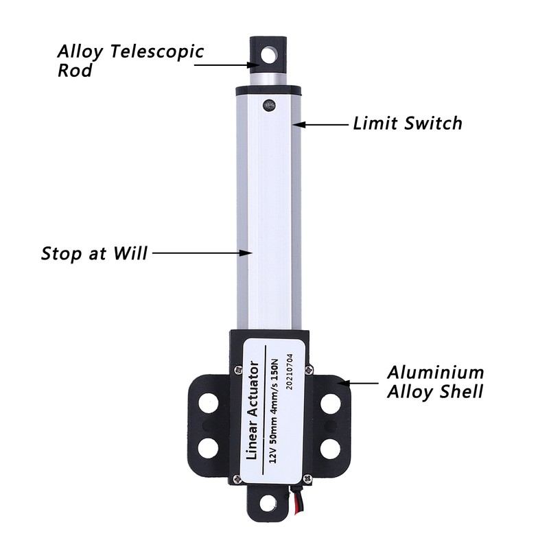 Linear Actuator 50mm 12v DC Low Noise Internal Limit Switch