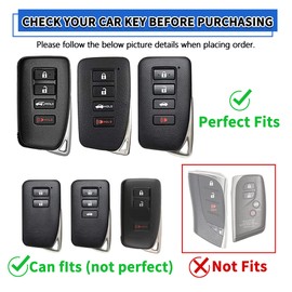 TOMALL for Lexus Key Fob Cover with Keychain, 4 Buttons Soft TPU Key Fob Protector Compatible with Lexus ES RX is GS LS NX GX UX LX RC LC Car Key Cover, Black