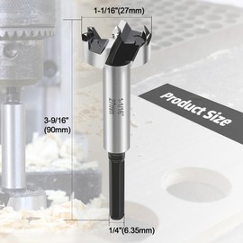 1-1/16 Inch Forstner Bit for Woodworking,1-1/16" Forstner Drill Bit for Wood,Wood Drill Bit Woodworking Hinge Cutter Tool for Wood Plywood Plastic