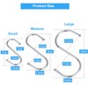 10-Pack S Shaped Hooks,Stainless Steel Metal Hangers for Home,Office,Work Shop