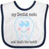 inktastic Dentist Rocks Tooth Baby Bib White and Navy Ddac