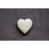 Creative Co-Op Soapstone Heart Decoration Engraved Love,White