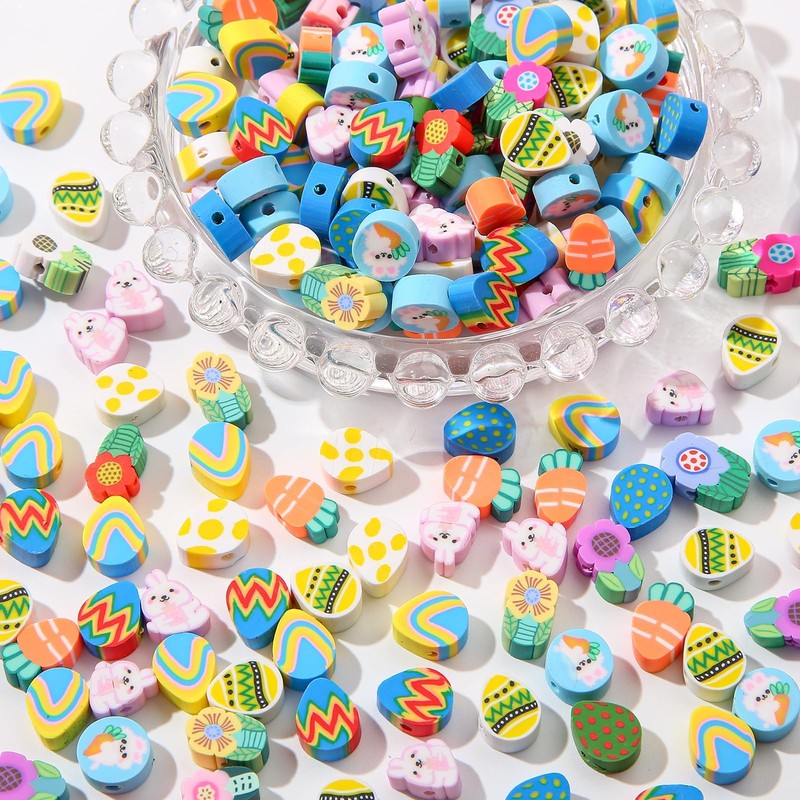 Easter beads, beads for bracelets, Easter, 200 pieces Easter clay