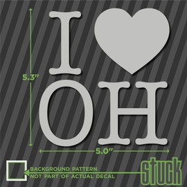 I Heart (Love) OH Ohio State - 5.0"x5.3" - Vinyl Decal Sticker Bumper Window