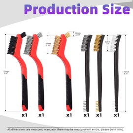 Swpeet 10Pcs Wire Brush Set, Brass Stainless Steel Nylon Wire Brushes with Curved Handle Grip, Gun Cleaning Brush and Pick Set, Double-Ended Cleaning Pick for Rust Removal, Dirt, Paint Scrubbing