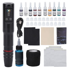 90ml Tattoo Machine Pen Kit Professional Cordless Complete Tattoo Kit for Tattoo Artist Beginner Red