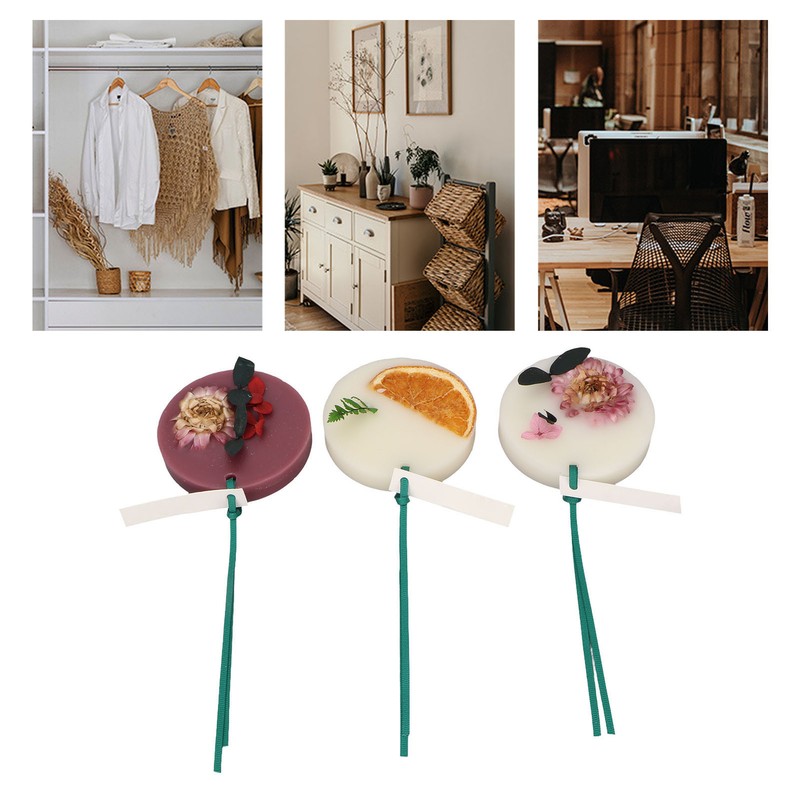3pcs Wardrobe Aromatherapy Wax Long Lasting Solid 7.5cm Diameter Safe