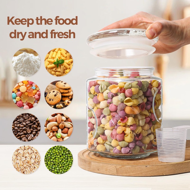 ComSaf Glass Jars with Lids 64oz, Large Glass Storage Containers
