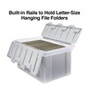 STAPLES Hanging File Folder Box, Storage Bin Organizer, Wing Lid,