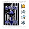 Blue Lives Matter Garden Flag - Set Mailbox Hanger Armed