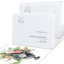 Paul Rubens Watercolor Paper, High Absorption, Artist Quality Watercolor Sketchbook, Acid-Free 100% Cotton, 7.87x5.43'', 140b(300gsm), Pack of 2 (40 Sheets), Art Supplies for Beginners, Professionals