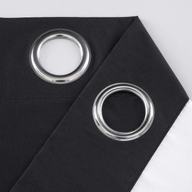 Rooney 2 Panels 100% Blackout Curtains, Thermal Insulated Solid Grommet Top Room Darkening Curtains/Drapes (Black, 52 W x 45 52 in x 45 in (W x L)