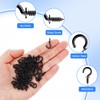 HJZHII Pack of 100 Hooks for Screws, Screw Hooks, Black,