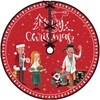 Funny Christmas Tree Skirt 48'' Happy Xmas Tree Collar Winter
