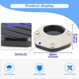 Mantt Motorcycle Kickstand Enlarger Fit For KLR 650 2024 2023 2022 2021 2020 2019 2018-2008 KLR650 Kickstand Side Stand Shoes KLR 650 Kickstand Extension Enlarger Plate