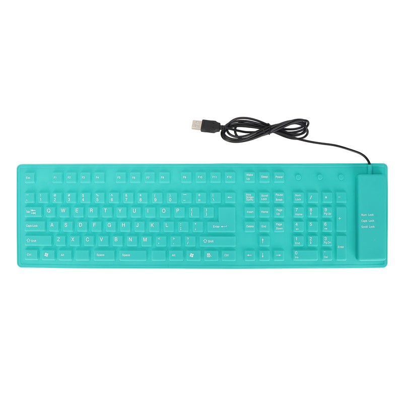 Foldable Silicone Keyboard 108 Keys Silicone Foldable USB Wired Waterproof