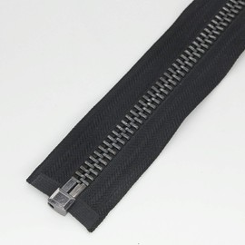 Leekayer #10 22 Inch Separating Jacket Zipper Black Nickel Metal Zipper Heavy Duty Metal Zippers for Jackets Sewing Coats Crafts (22" Nickel)