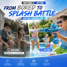 Electric Water Gun for Outdoor Play – Rechargeable Automatic Water Blaster for Beach & Pool Fun