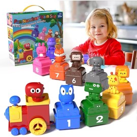 AMYKCNO Fun Number Train Set Montessori Toys 1-4 Years Early Development Activity