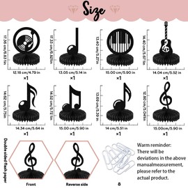 8 Pcs Music Party Honeycomb Centerpieces Music Centerpieces for Table Music Themed Party Decorations Music Note Decor Music Party Decor Supplies