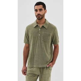 Closed Men's Short Sleeve Polo, Chino Green, L