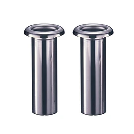 Flower Stand for Graves, Premium Stainless Steel, Medium Insert, No Brim, Tube Diameter: 1.9 inches (48 mm), Ring Bottom Depth: 5.7 inches (145 mm), Set of 1 to 2 (S-48) (3. Large)