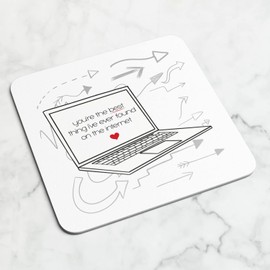 The Best Thing I Found On The Internet Coaster - Valentine's Day Anniversary Girlfriend Boyfriend Partner Couple Funny Kitchenware Home Decor Gifts Presents (White Prime)