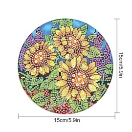 JISHSHAY Diamond Painting Pendant Sunflower Diamond Art Wind Chimes Special Shape Crystal Suncatcher Gem Art Suncatchers Window Hanging Pendants Decor