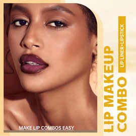 Noerrors 2Pcs Lip Liner Lip Gloss Set, Magic Red Brown Lip Combo for Gradient Plumping Lips Pencil Temperature Color Changing Lip Oil Moisturizing Lip Tint pH Color Change Effect Lip Makeup Kit #Rose