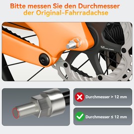 NICEDACK Bicycle Trailer Coupling, 12 mm Bicycle Tow Bar, Dog Trailer Adapter for Bicycle, Children's Trailer Bicycle Couplings, Bicycle Trailer Adapter, Bicycle Trailer Couplings, Black