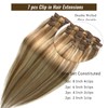 Clip in Hair Extensions Real Human Hair,Golden Blonde Balayage Blonde