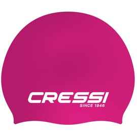 Cressi Unisex Adult Eddie Swim Cap, Pink/White, One Size