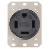 Hubbell Wiring Device-KELLEMS 60A Industrial Environments Receptacle, Black; Tamper Resistant:
