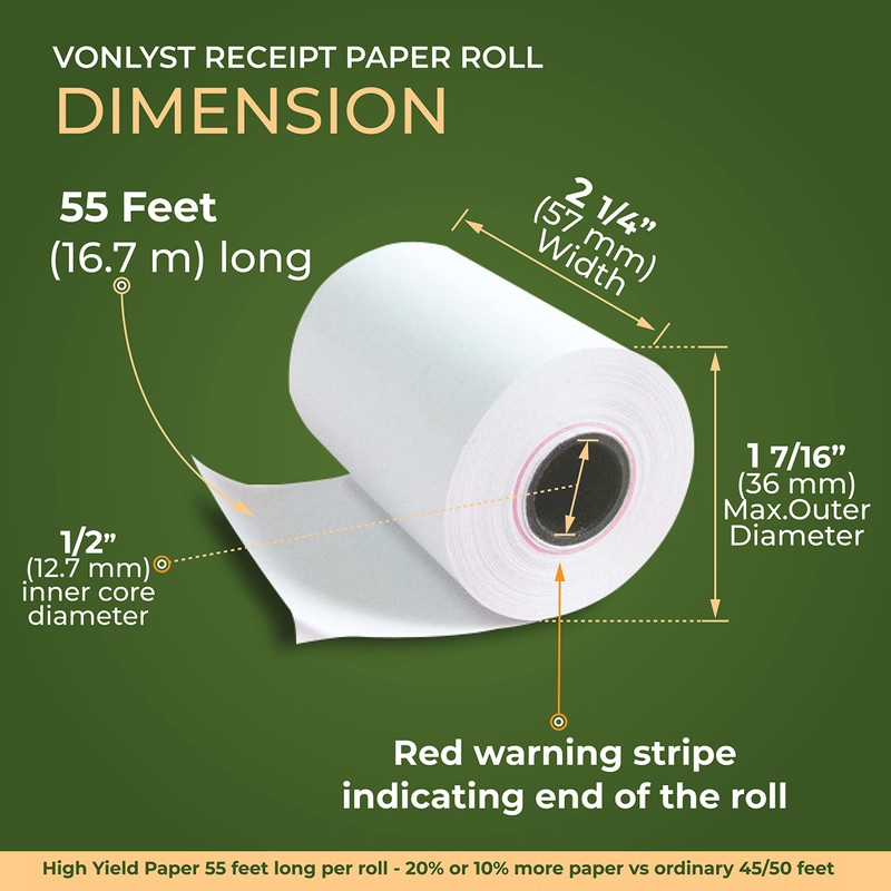 Vonlyst Thermal Paper Roll for Clover Flex Receipt Paper 2