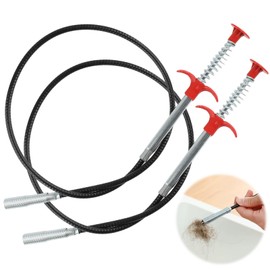 LOGJAM 2 Pcs Drain Snake Hair Clog Remover, Flexiable Grabber Claw Sink Drain Cleaner for Kitchen Bathroom Sewer 35 Inch