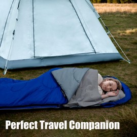 Sleeping Bag Liner,Lightweight Travel Camping Sheet Sleep Bag Liner for Adults,Hotel Compact Portable Sleeping Sack Indoor Outdoor Hostels Traveling Backpacking Hiking Blankets (Gray, 86.6"*33.5")
