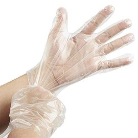 VIRSUS 500 Clear Disposable Polyethylene Gloves. Universal Disposable Food Cleaning Gloves