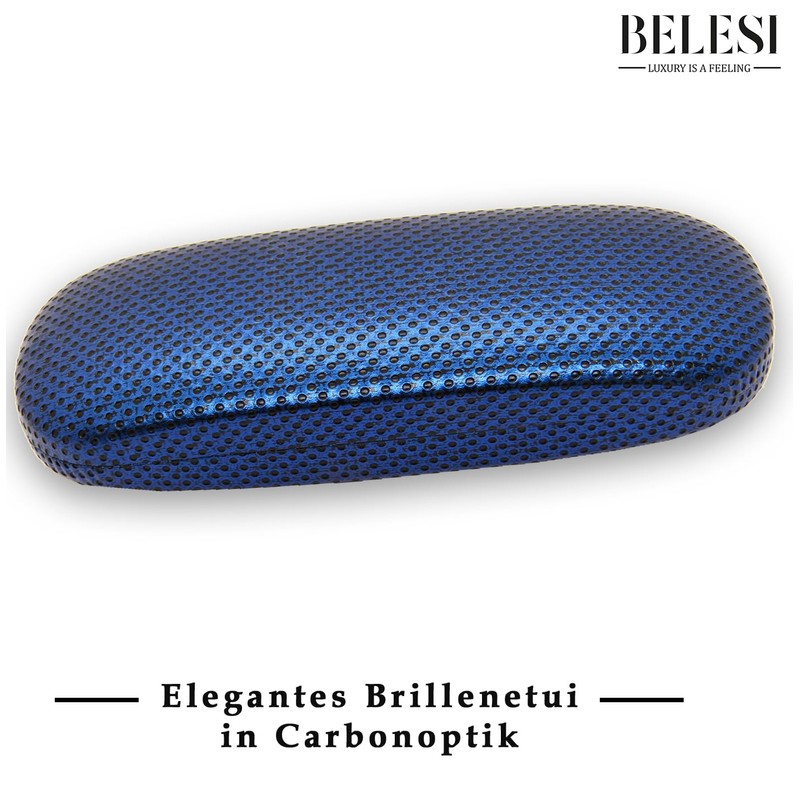 BELESI Glasses Case Hard Case Blue Carbon – Glasses Case