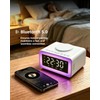 BYH Digital Alarm Clock for Bedroom, 15W Fast Wireless Charging