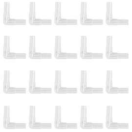 lasenersm 20 Pieces Aquarium Air Valve Connector Aquarium Air Tube Connector Plastic Elbow Connector L-Shaped Tubing Connector for Fish Tank 4mm Airline Tube, Transparent