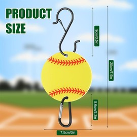 NYGHMY 6 Pcs Fence Hooks for Softball - Metal Bag Clip with Acrylic Board - Gear & Water Bottle Holder